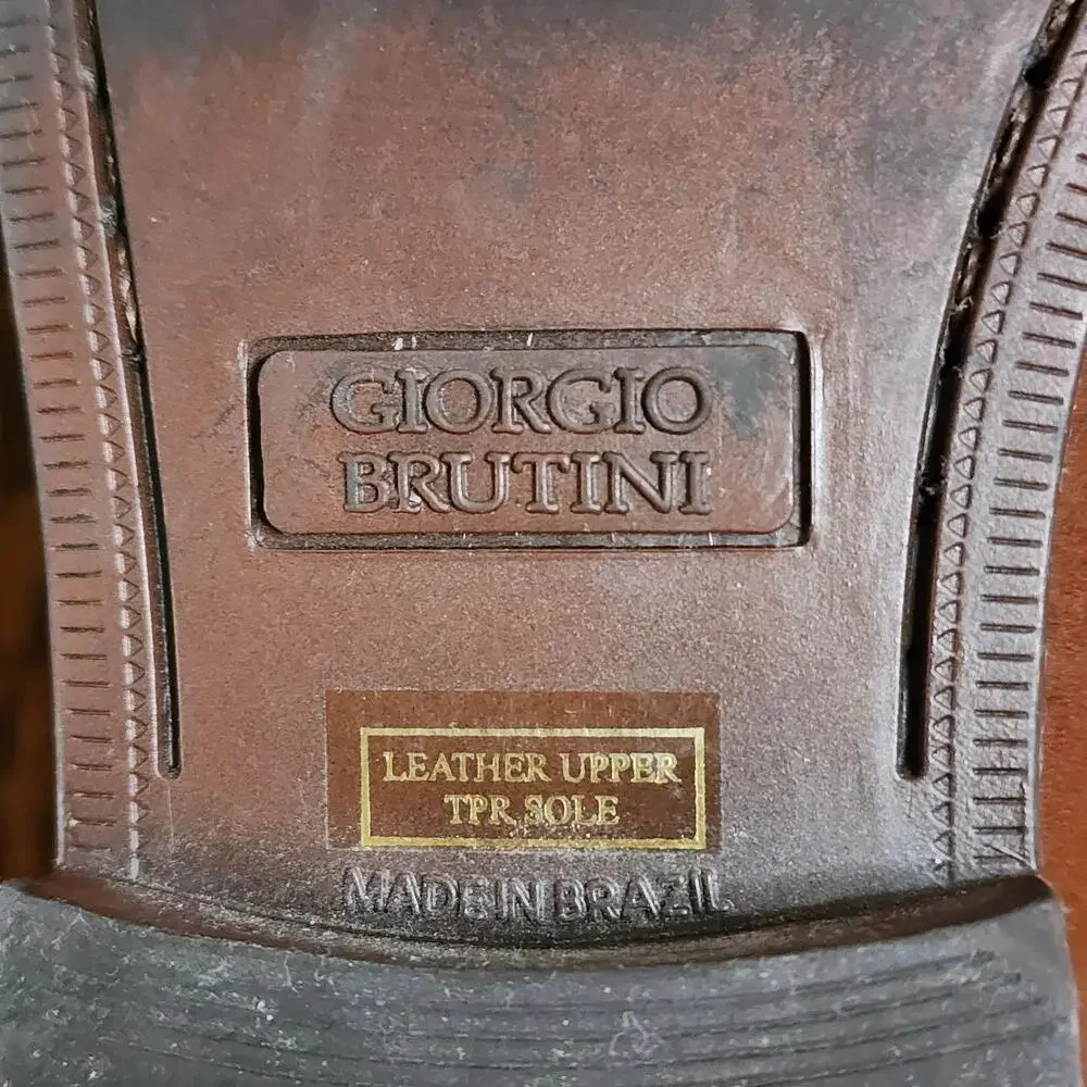 Giorgio Brutini Shoes Mens Size 10 Brown Leather Tassel Woven Slip On Dress